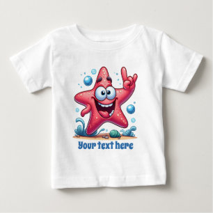 Coole Unisex-Strand-Add-Text-Ozean-Seestern Baby T-shirt