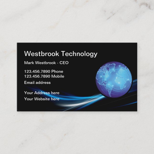 Coole Unternehmenskarten für moderne Technologie Visitenkarte (Vorderseite)