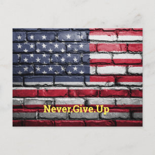 Coole US-Flagge mit Zitat Postkarte