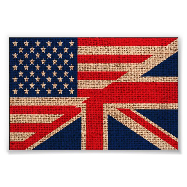 Coole usa Gewerkschaft Jack Flags begraben Texteff Fotodruck (Vorne)