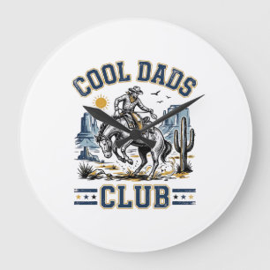 Coole Väter Club Vintage Cowboy Western Hemd Desig Große Wanduhr