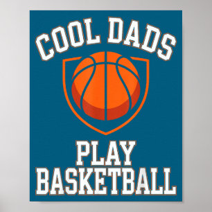 Coole Väter spielen Basketball Illustration Poster