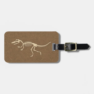 Coole Velociraptor-Dinosaurierknochen und Skelett Gepäckanhänger