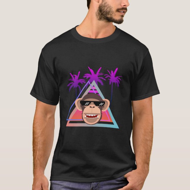 Coole verrückte Schimpansen T-Shirt (Vorderseite)
