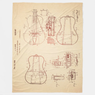 Coole Vintage-Akustikgitarre Patentkunst Fleecedecke