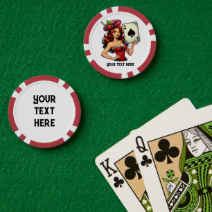 Coole Vintage Dame Casino Pokerchips