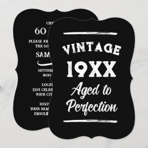 Coole Vintage-Einladungen zum 60. Geburtstag Einladung