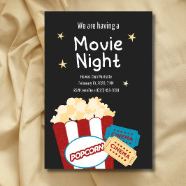 Coole Vintage Filmnacht Popcorn Einladung