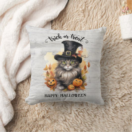 Coole Vintage Katze Rustikales Halloween Personali Kissen