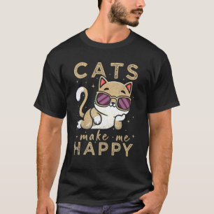 Coole Vintage Katzen machen mich glücklich Männer  T-Shirt