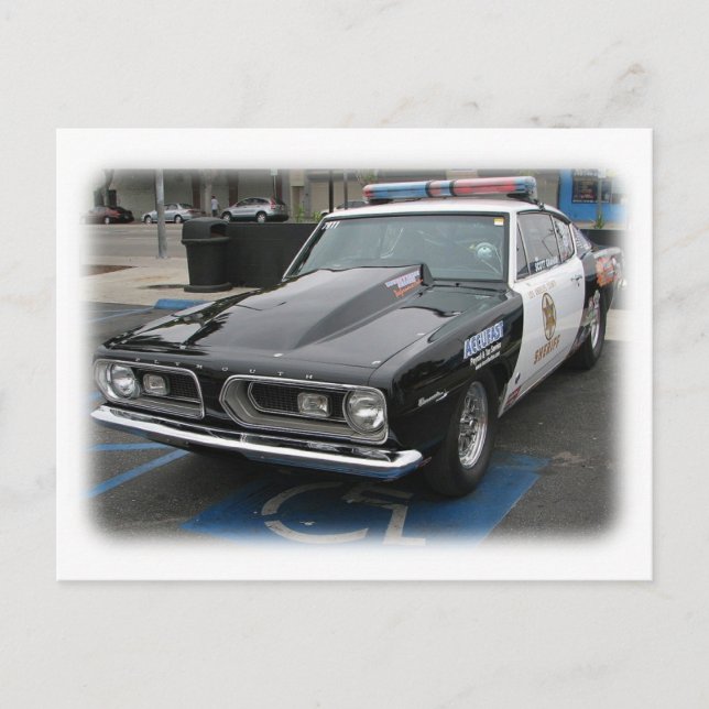 Coole Vintage Polizeiwagen Postkarte! Postkarte (Vorderseite)