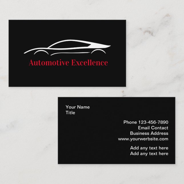 Coole Visitenkarten für die Automobilindustrie Visitenkarte (Vorne/Hinten)