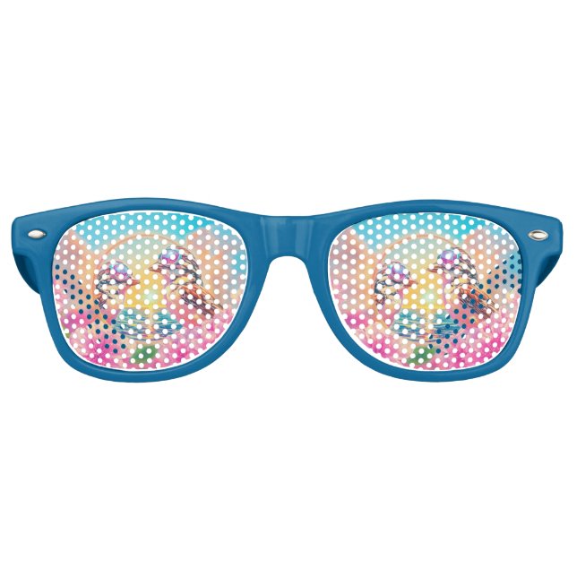 Coole Vögel mit Sonnenbrille bei Sonnenuntergang (Vorderseite)