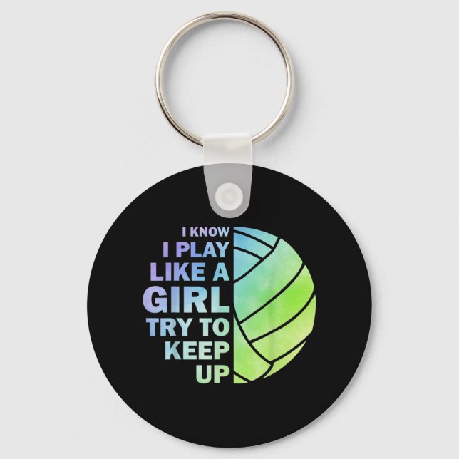 Coole Volleyball für weibliche Mädchen Jugendvolle Schlüsselanhänger (Vorderseite)