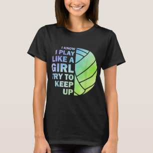 Coole Volleyball für weibliche Mädchen Jugendvolle T-Shirt
