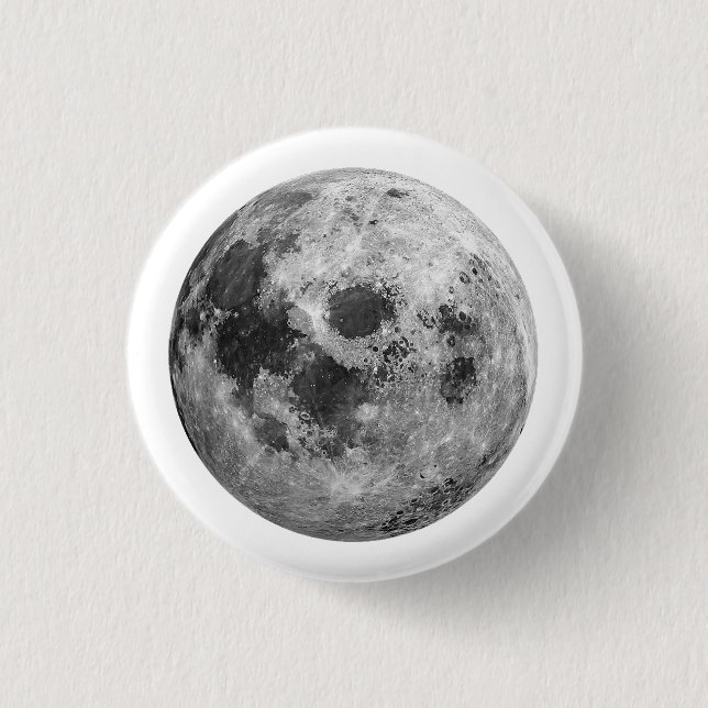 Coole Vollmond-Astronomie Button (Vorderseite)