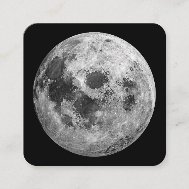 Coole Vollmond-Astronomie Quadratische Visitenkarte (Vorderseite)