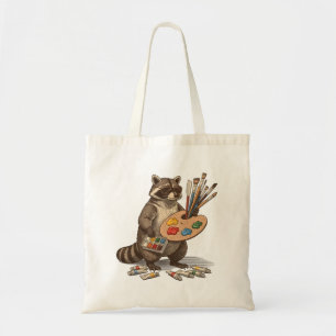 Coole Waschbär-Maler-Illustration Tragetasche