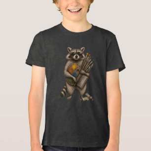Coole Waschbären-Maler-Illustration Tri-Blend Shirt