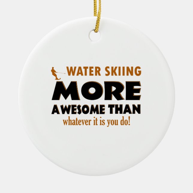 Coole Wasser-Skifahrenentwürfe Keramik Ornament (Vorne)