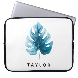 Coole Wasserfarbe Tropisches Monsterer Leaf Laptopschutzhülle