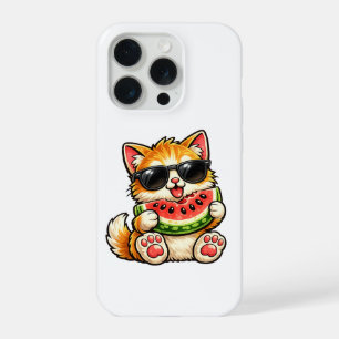 Coole Wassermelonen-Katze iPhone 15 Pro Hülle