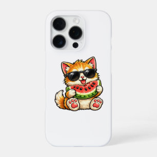 Coole Wassermelonen-Katze iPhone 16 Pro Hülle