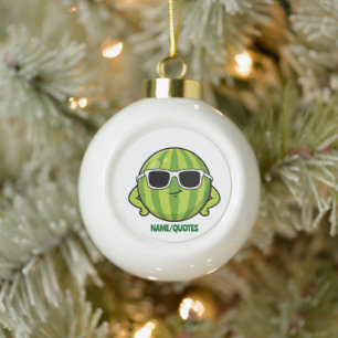 Coole Wassermelonen-Sonnenbrille Cartoon-Grafik Keramik Kugel-Ornament