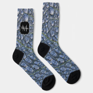 Coole Wassertropfen Tautextur abstrakt Monogramm Socken