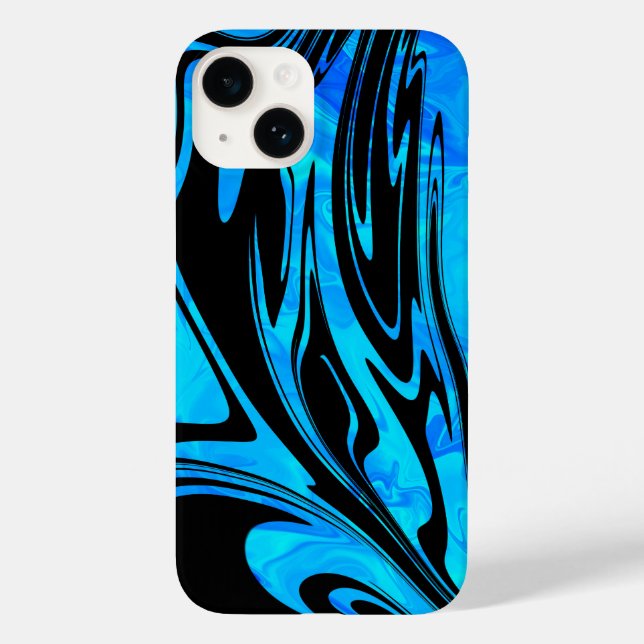 Coole Wasserwaage und Black Liquide Wave Case-Mate iPhone 14 Hülle (Rückseite)