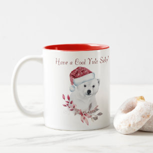 coole Weihnachten Eisbär rot-weißer Becher Zweifarbige Tasse