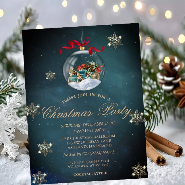 Coole Weihnachtsbälle, Snowflakes Company Party Einladung (Von Creator hochgeladen)