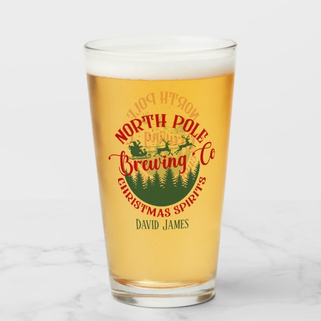 coole Weihnachtsbrauerei hinzufügen Glas (Vorne (Gefüllt))