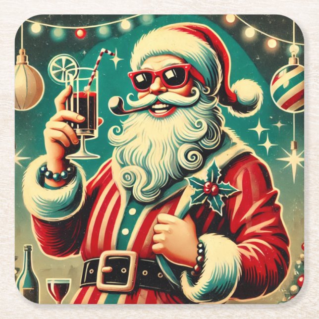Coole Weihnachtsfeiern Rechteckiger Pappuntersetzer (Vorderseite)
