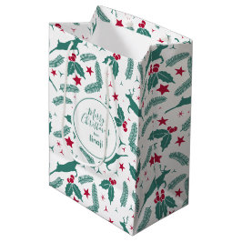 Coole Weihnachtshirsche und heilige Muster Mittlere Geschenktüte