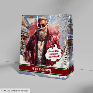 Coole Weihnachtsmann-Geschenktasche mit individuel Mittlere Geschenktüte