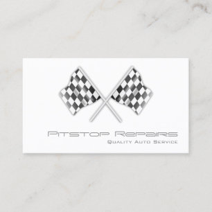 Coole weiße Checkered Flaggen-Geschäfts-Karte Visitenkarte
