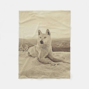Coole, weiße Husky- und Schneefreunde Fleecedecke