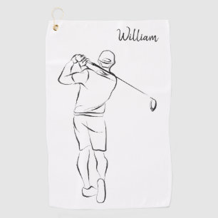 Coole Weiße Moderne, um Ihren Namen personalisiert Golfhandtuch