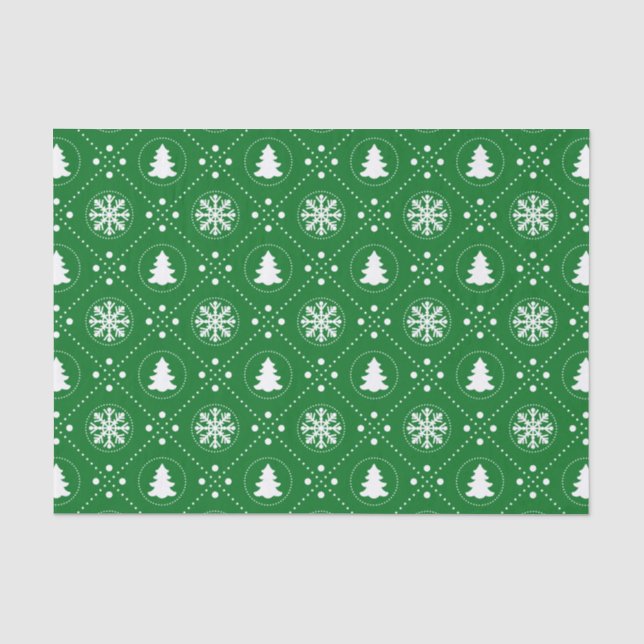 Coole weiße Schneeflocken Weihnachtsbaummuster Seidenpapier (Vorderseite)