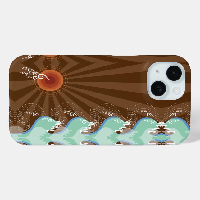 Coole Wellen Tropischer Sommer Sonnenbraun Streife Case-Mate iPhone Hülle (Rückseite (Horizontal))