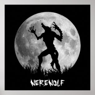 Coole Werewolf Vollmond Transformation Poster