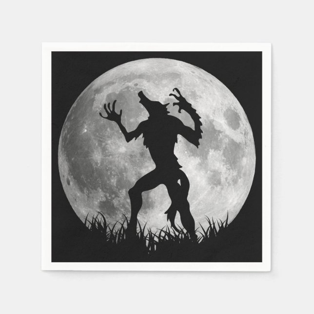 Coole Werewolf Vollmond Transformation Serviette (Vorderseite)