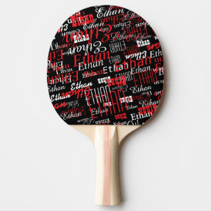 Coole Wiederholung von Rotnamenmuster Tischtennis Schläger