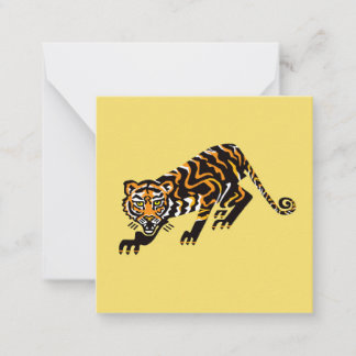 Coole Wildkatze - TIGER - Wildtiere - Gelb Mitteilungskarte