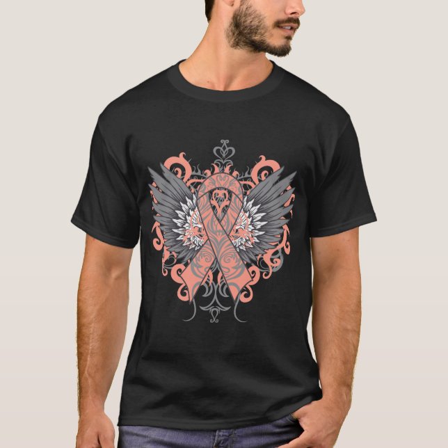 Coole Wings des Uteruskrebses T-Shirt (Vorderseite)