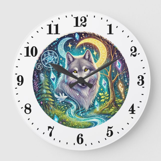 Coole Wolfsliebhaber Uhr (Vorderseite)