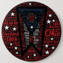 Coole Word Art Ohio Staat 100 Rund um die Ecke Button