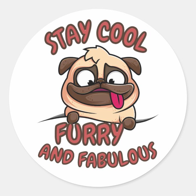 Coole Wut und fabelhafte, Coole Hunde bleibe, Funn Runder Aufkleber (Vorderseite)