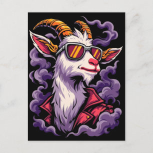 Coole Ziege mit Sonnenbrille T-Shirt – Lustig Chil Postkarte